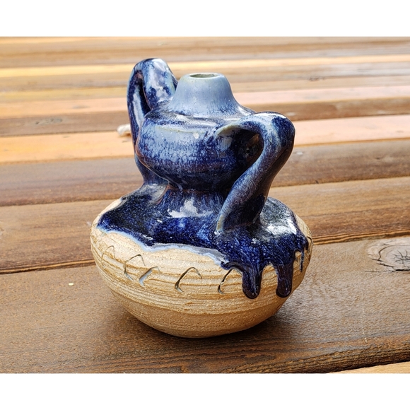 VTG Handcrafted Studio Pottery Drip Glaze Vase - Picture 2 of 4